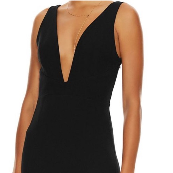 NWT / Black Deep V Gown / Intermix / S - Picture 3 of 9